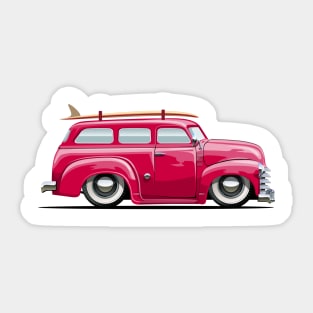 Cartoon retro van Sticker